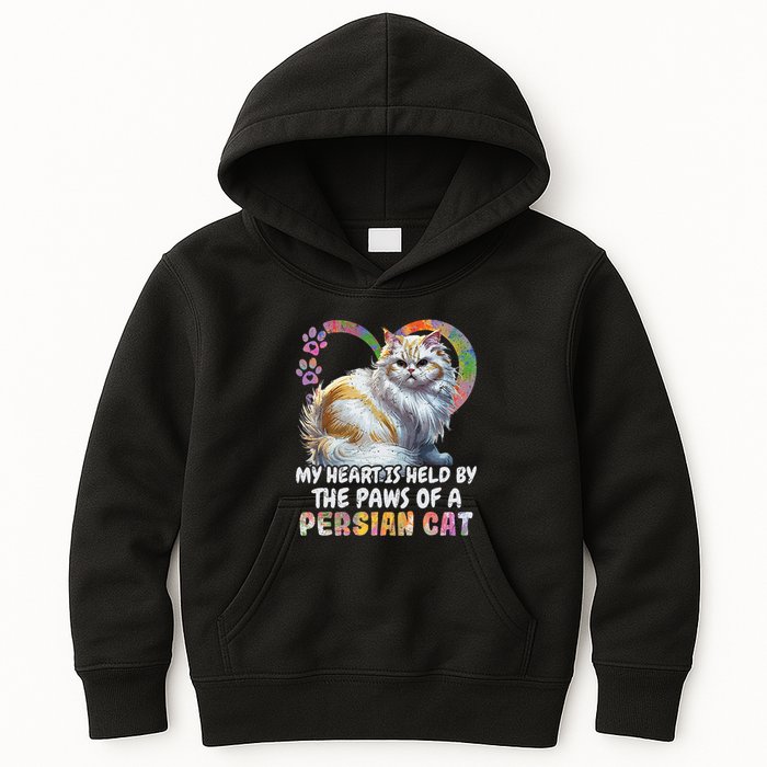 My Heart Is Held By The Paws Of A Persian Cat Cats Kids Hoodie