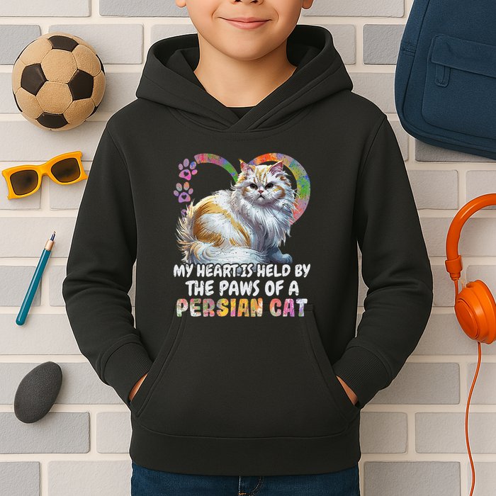 My Heart Is Held By The Paws Of A Persian Cat Cats Kids Hoodie