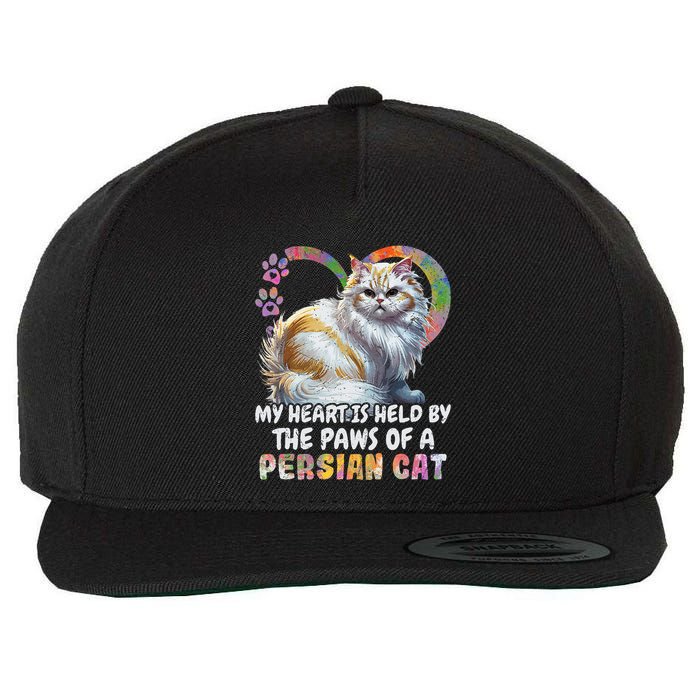 My Heart Is Held By The Paws Of A Persian Cat Cats Wool Snapback Cap