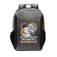 My Heart Is Held By The Paws Of A Persian Cat Cats Vector Backpack