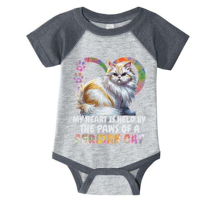 My Heart Is Held By The Paws Of A Persian Cat Cats Infant Baby Jersey Bodysuit
