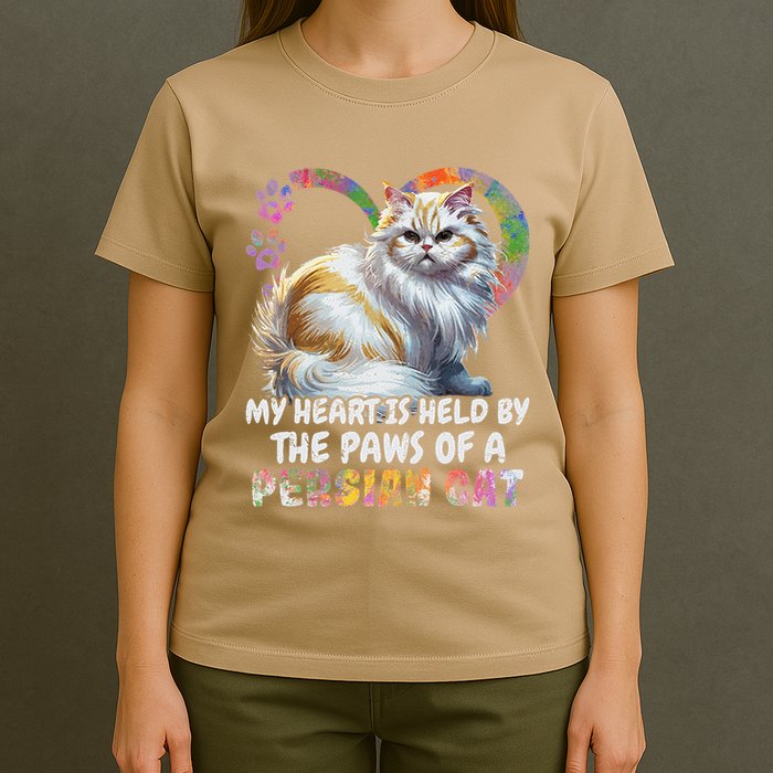 My Heart Is Held By The Paws Of A Persian Cat Cats T-Shirt