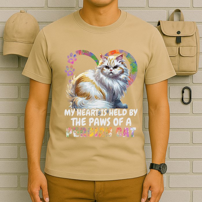 My Heart Is Held By The Paws Of A Persian Cat Cats T-Shirt
