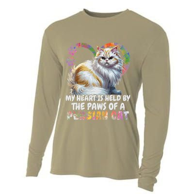 My Heart Is Held By The Paws Of A Persian Cat Cats Cooling Performance Long Sleeve Crew