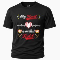 My Heart Is On That Field Baseball Lovers Meaningful Gift Cooling Performance Crew T-Shirt