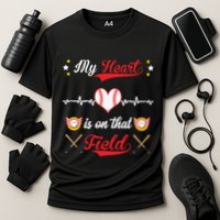 My Heart Is On That Field Baseball Lovers Meaningful Gift Cooling Performance Crew T-Shirt