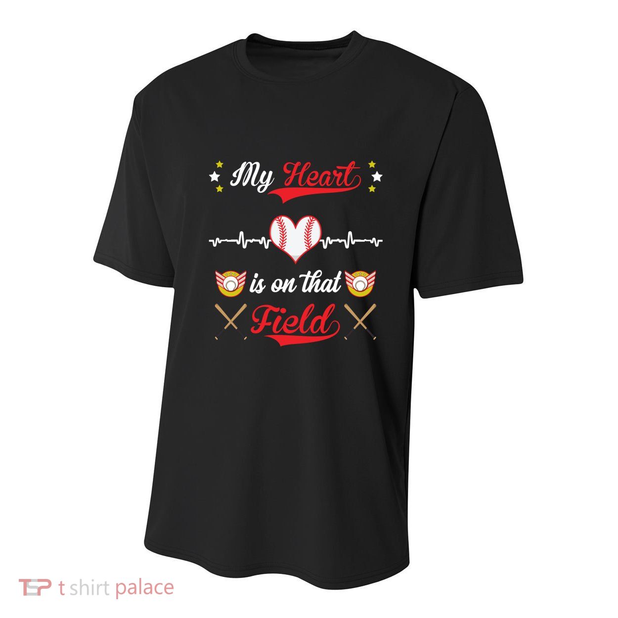 My Heart Is On That Field Baseball Lovers Meaningful Gift Youth Performance Sprint T-Shirt