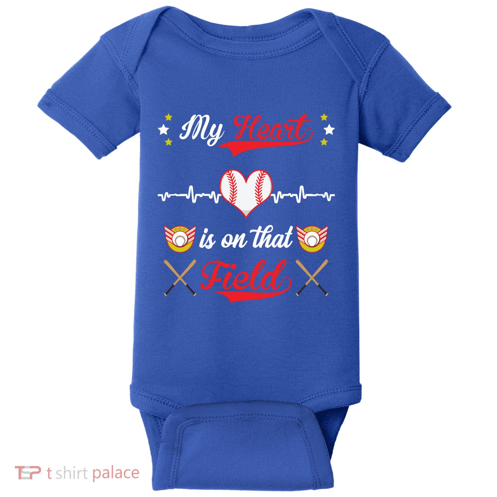My Heart Is On That Field Baseball Lovers Meaningful Gift Baby Bodysuit