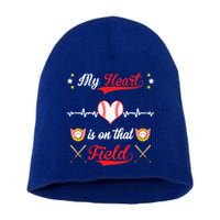 My Heart Is On That Field Baseball Lovers Meaningful Gift Short Acrylic Beanie