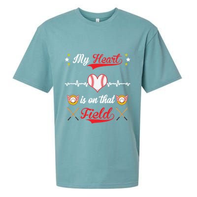 My Heart Is On That Field Baseball Lovers Meaningful Gift Sueded Cloud Jersey T-Shirt