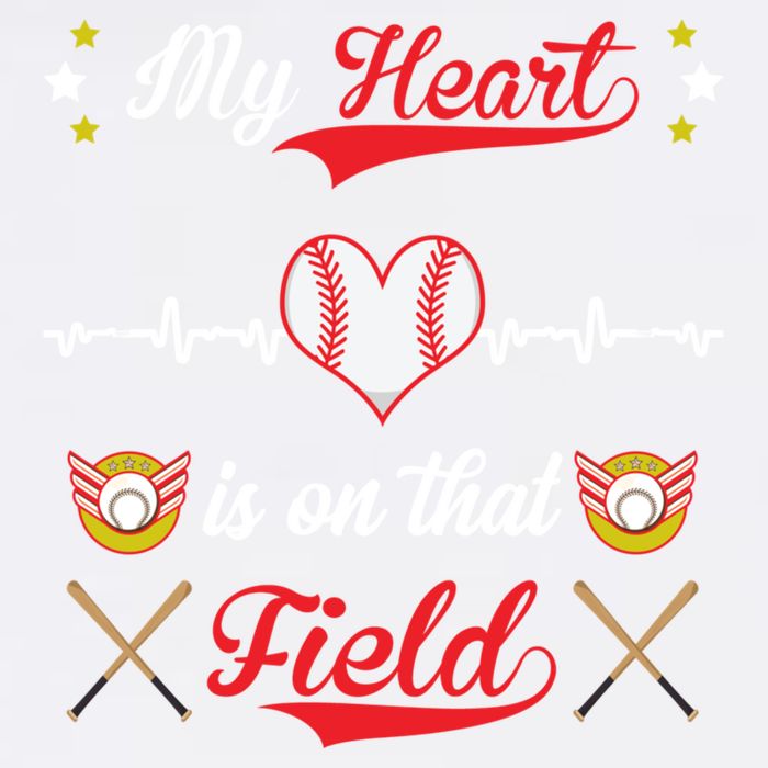 My Heart Is On That Field Baseball Lovers Meaningful Gift Garment-Dyed Sweatshirt