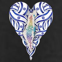 My Heart Is In Israel Jewish Israeli Flag HaTikvah Jerusalem  7 Panel Mesh Trucker Snapback Hat