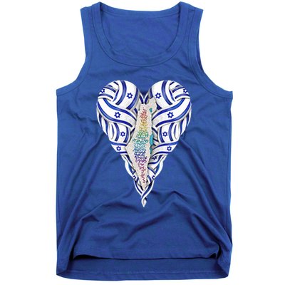 My Heart Is In Israel Jewish Israeli Flag HaTikvah Jerusalem  Tank Top