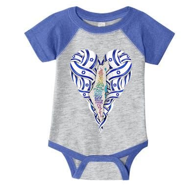 My Heart Is In Israel Jewish Israeli Flag HaTikvah Jerusalem  Infant Baby Jersey Bodysuit
