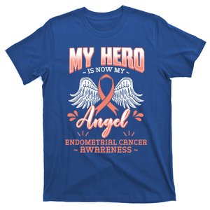 My Hero Is Now My Angel Endometrial Cancer Uterine Cancer Cool Gift T-Shirt