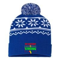 My History Is Strong Gift Black History Month Funny Gift USA-Made Snowflake Beanie