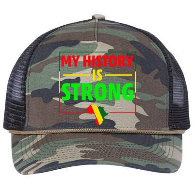 My History Is Strong Gift Black History Month Funny Gift Retro Rope Trucker Hat Cap