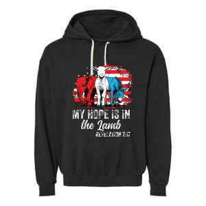 My Hope Is In The Lamb Funny Scripture Elephant Donkey Us Garment-Dyed Fleece Hoodie