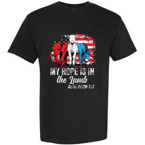 My Hope Is In The Lamb Funny Scripture Elephant Donkey Us Garment-Dyed Heavyweight T-Shirt