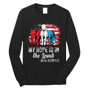 My Hope Is In The Lamb Funny Scripture Elephant Donkey Us Long Sleeve Shirt