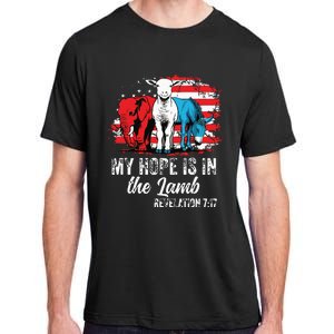 My Hope Is In The Lamb Funny Scripture Elephant Donkey Us Adult ChromaSoft Performance T-Shirt