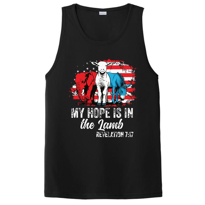 My Hope Is In The Lamb Funny Scripture Elephant Donkey Us PosiCharge Competitor Tank