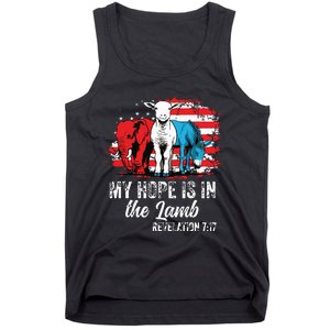 My Hope Is In The Lamb Funny Scripture Elephant Donkey Us Tank Top