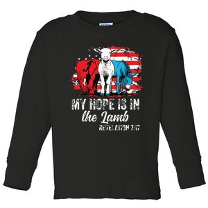 My Hope Is In The Lamb Funny Scripture Elephant Donkey Us Toddler Long Sleeve Shirt