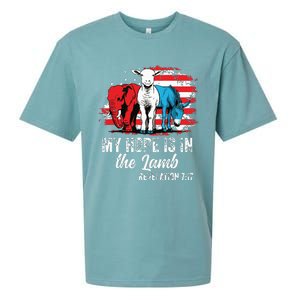 My Hope Is In The Lamb Funny Scripture Elephant Donkey Us Sueded Cloud Jersey T-Shirt