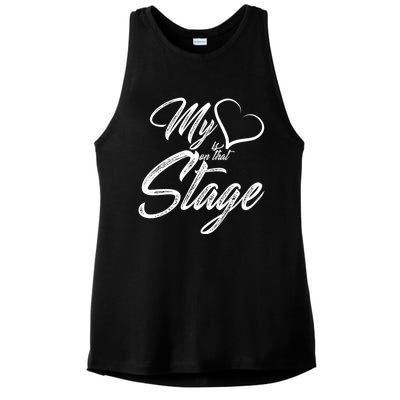 My Heart Is On That Stage Dance Recital Ballet Dance Mom Cute Gift Ladies PosiCharge Tri-Blend Wicking Tank