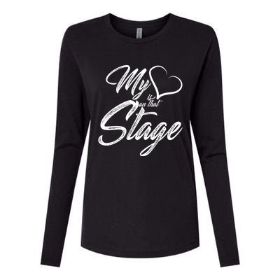 My Heart Is On That Stage Dance Recital Ballet Dance Mom Cute Gift Womens Cotton Relaxed Long Sleeve T-Shirt