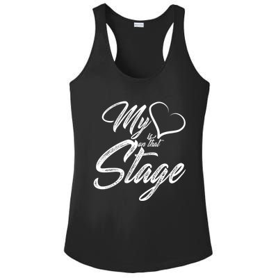 My Heart Is On That Stage Dance Recital Ballet Dance Mom Cute Gift Ladies PosiCharge Competitor Racerback Tank