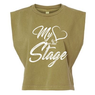 My Heart Is On That Stage Dance Recital Ballet Dance Mom Cute Gift Garment-Dyed Women's Muscle Tee