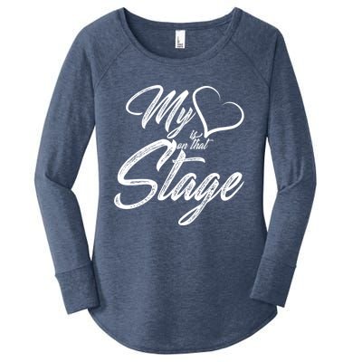 My Heart Is On That Stage Dance Recital Ballet Dance Mom Cute Gift Women's Perfect Tri Tunic Long Sleeve Shirt