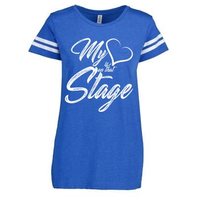 My Heart Is On That Stage Dance Recital Ballet Dance Mom Cute Gift Enza Ladies Jersey Football T-Shirt