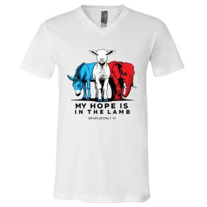 My Hope Is In The Lamb V-Neck T-Shirt