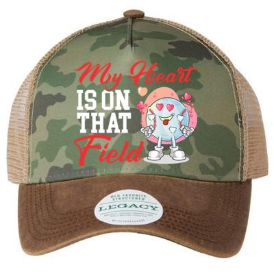 My Heart Is On That Field Baseball Gift Legacy Tie Dye Trucker Hat