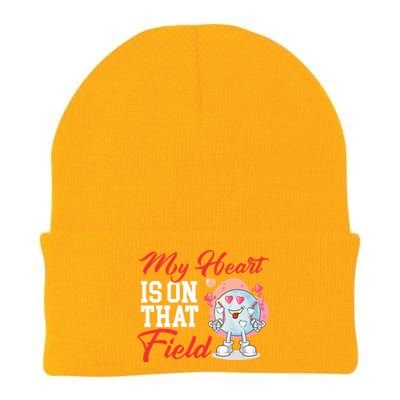 My Heart Is On That Field Baseball Gift Knit Cap Winter Beanie