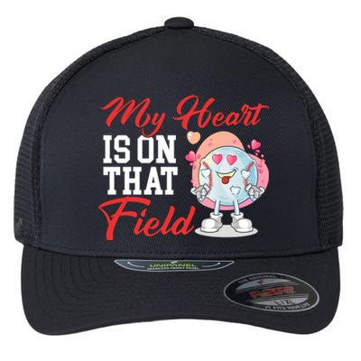 My Heart Is On That Field Baseball Gift Flexfit Unipanel Trucker Cap