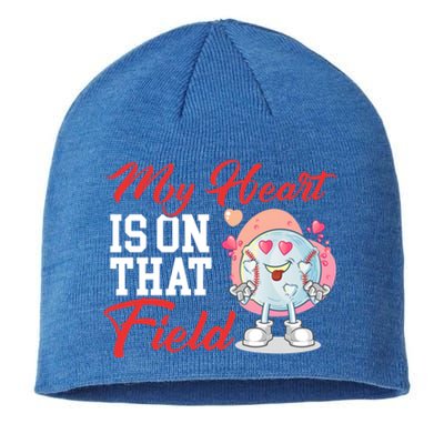 My Heart Is On That Field Baseball Gift Sustainable Beanie