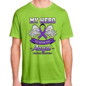 My Hero Is Now My Angel Epilepsy Awareness Purple Epileptic Funny Gift Adult ChromaSoft Performance T-Shirt