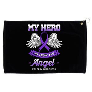 My Hero Is Now My Angel Epilepsy Awareness Purple Epileptic Funny Gift Grommeted Golf Towel