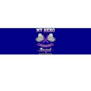 My Hero Is Now My Angel Epilepsy Awareness Purple Epileptic Funny Gift Bumper Sticker