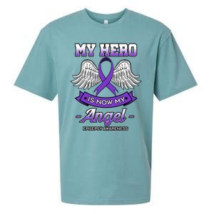 My Hero Is Now My Angel Epilepsy Awareness Purple Epileptic Funny Gift Sueded Cloud Jersey T-Shirt