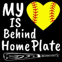 My Heart Is Behind Home Plate Softball Proud Mom Dad Cooling Performance Crew T-Shirt