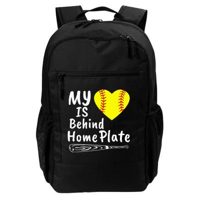 My Heart Is Behind Home Plate Softball Proud Mom Dad Backpack