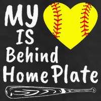 My Heart Is Behind Home Plate Softball Proud Mom Dad 11oz C Handle Ceramic Mug
