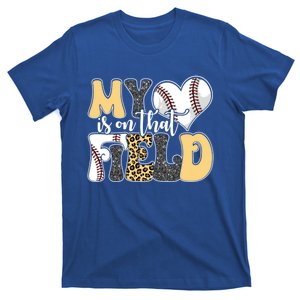 My Heart Is On That Field Tee Leopard Baseball Softball Mom Gift T-Shirt