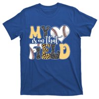 My Heart Is On That Field Tee Leopard Baseball Softball Mom Gift T-Shirt