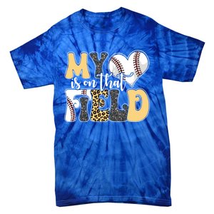 My Heart Is On That Field Tee Leopard Baseball Softball Mom Gift Tie-Dye T-Shirt